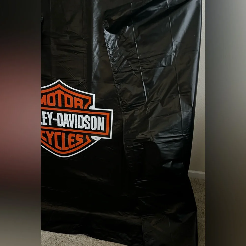 Harley-Davidson Logo Black Poly Sheeting Tarp 107in x 64in No Grommets